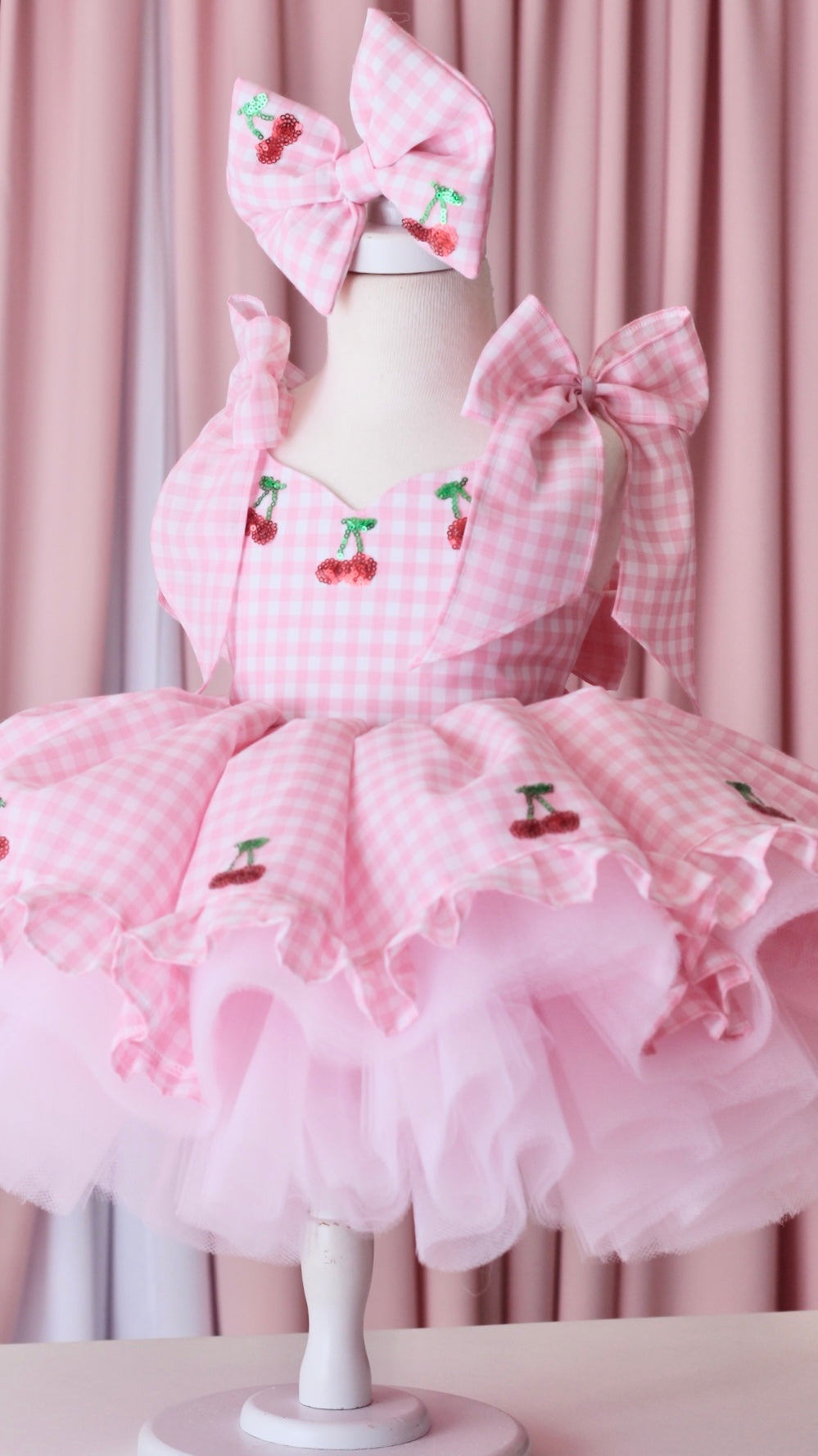 Custom Order ||Cherries on Plaid || TK