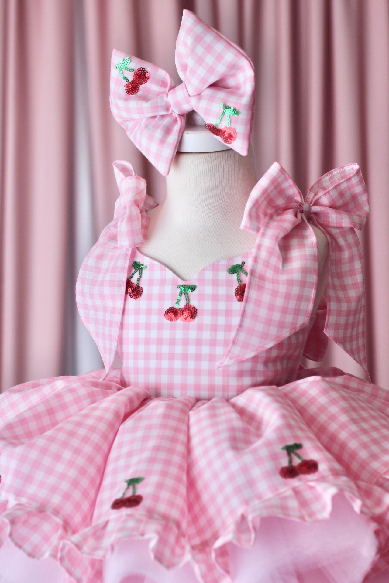 Custom Order ||Cherries on Plaid  || TK